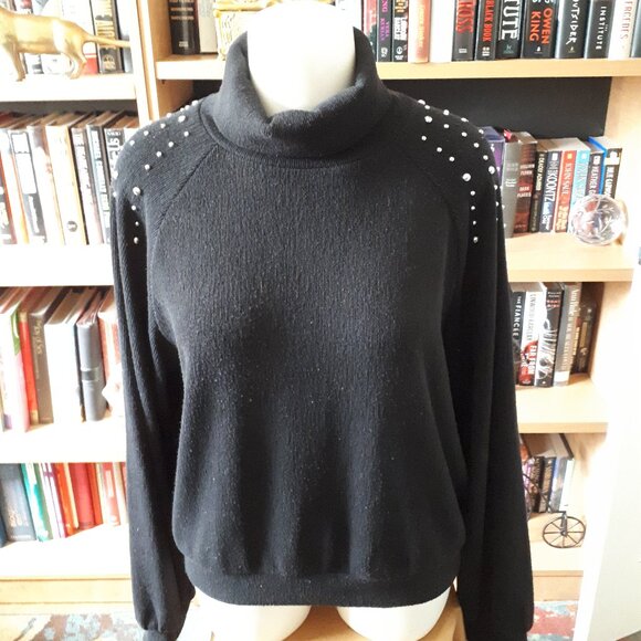 Zara Sweater - Black with silver studs - Size L - Picture 1 of 5